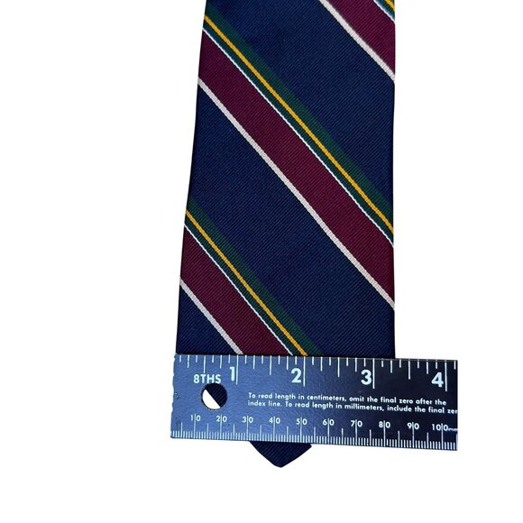 Vintage Brooks Brothers Navy & Burgundy Striped All Silk Tie 57” Made In USA - Picture 7 of 7
